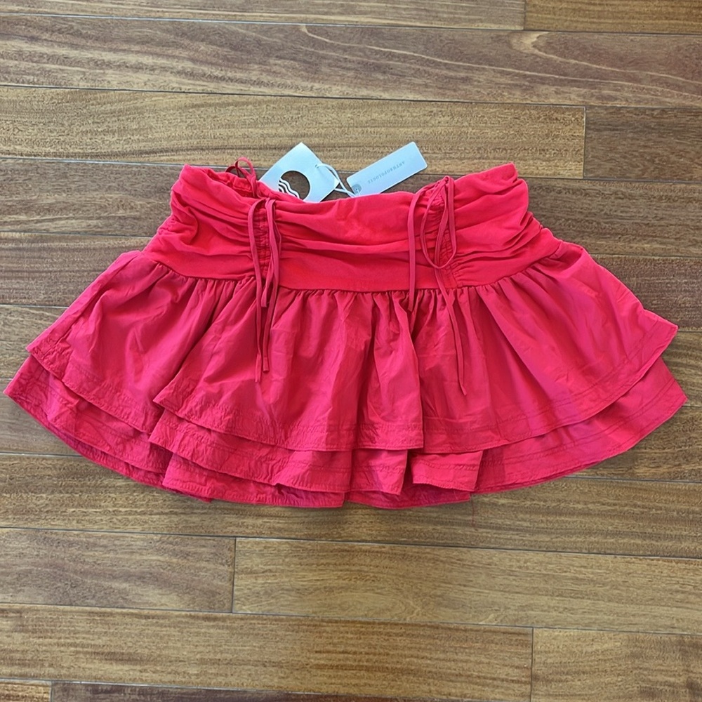 NWT Daily Practice Anthropologie Red Mix and Match Mini Skirt XS